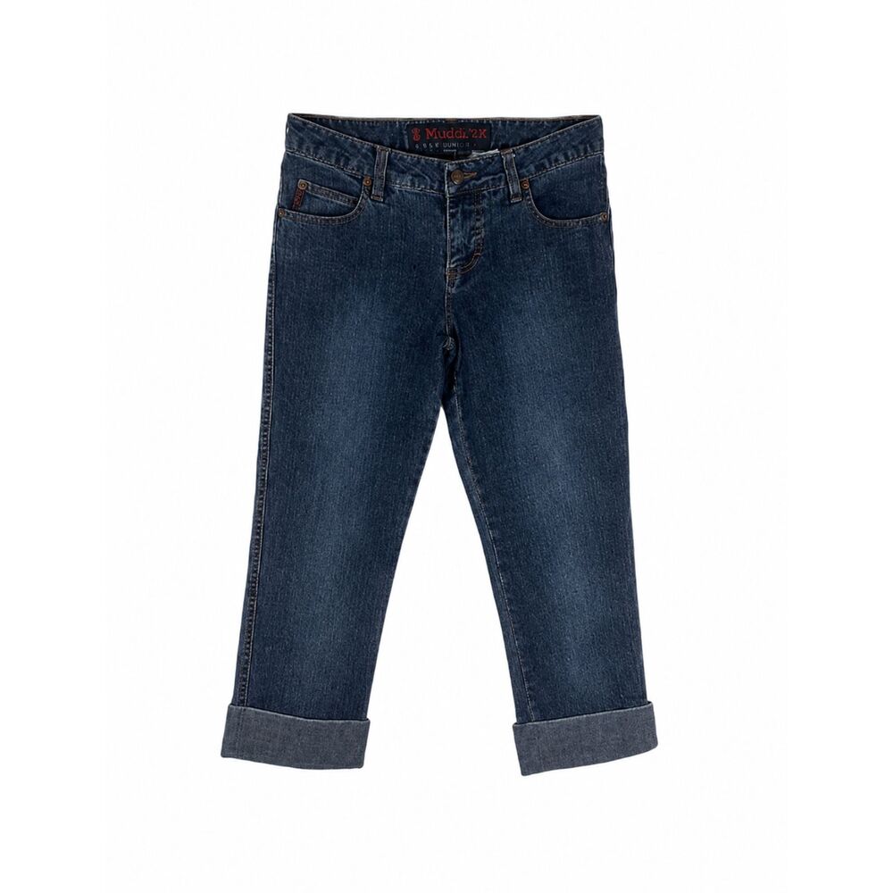 Mudd Y2K Women's Size 5 Cropped Cuffed Blue Denim Jeans Mid Rise Casual